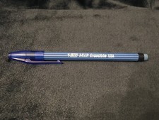 New Old Stock Vintage Bic M.V.P. Erasable Blue Ink Pen made in USA in 2000