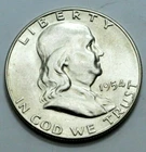 1954 - S  Franklin Half Dollar US COIN 90% silver 50c !