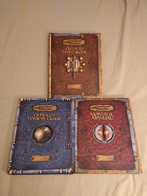 Dungeons and Dragons Core Rulebooks lot 3.5 edition Hardcover Reprints New