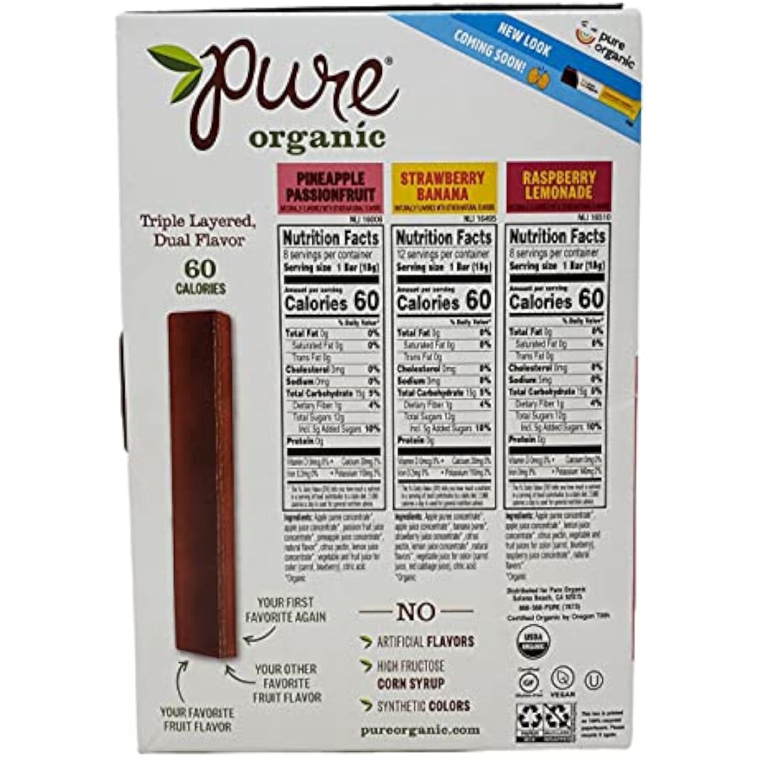 CC Goods Pure Organic Layered Fruit Bars Pineapple Passion Fruit