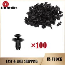 100Pcs Bumper Clips 6mm Auto Car Hole Fastener Fender Push Pin Plastic Rivets
