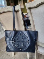 Tory Burch Holly Navy Leather Tote