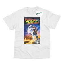 Image of Movie Poster Inspired by Back To The Future DTG Printed Black/Red/White T-Shirt