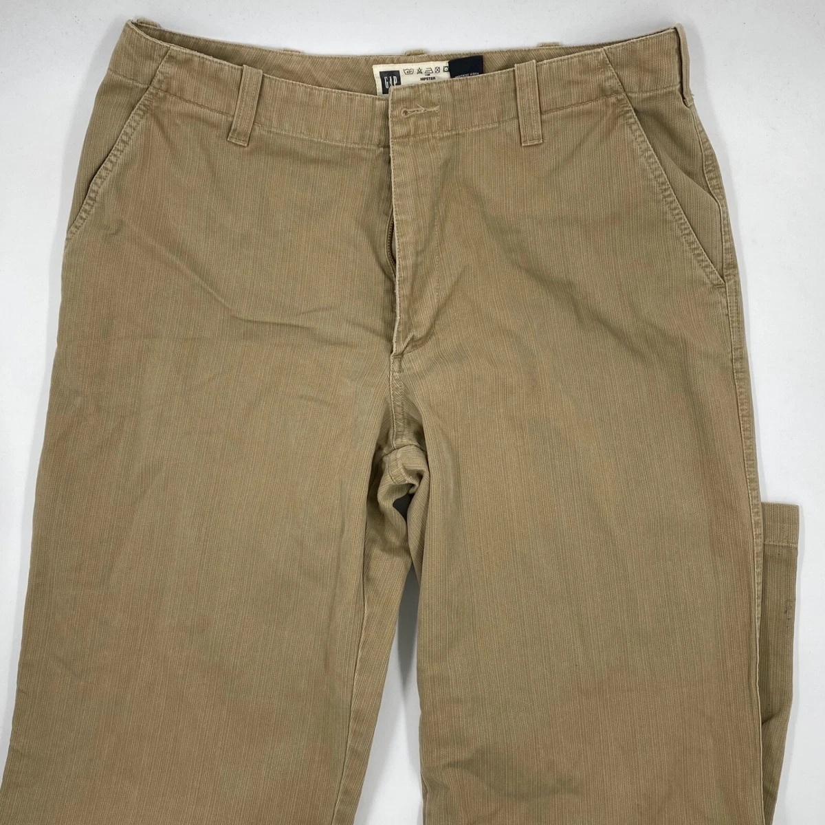 Gap Mens Hipster Khaki Chino Pants Tan Straight Leg Size 34/34