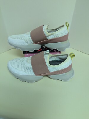 Sorel Women's Kinetic Impact Slip On Sneakers White Moonstone Pink Size 7 NICE!!