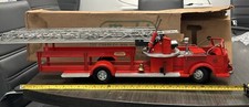 Vtg 1950s Pressed Steel Doepke Model Red Fire Truck Ladder Rescue Vehicle Toy 