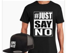  justsayno Logo Black Cotton T shirts