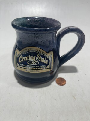 Deneen Pottery Coffee Mug Blue Purple Evening Shade Inn Hand Thrown Drip Glaze