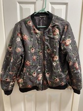 Stella Tweed Rose Patterned Women’s Bomber Jacket Size 1x