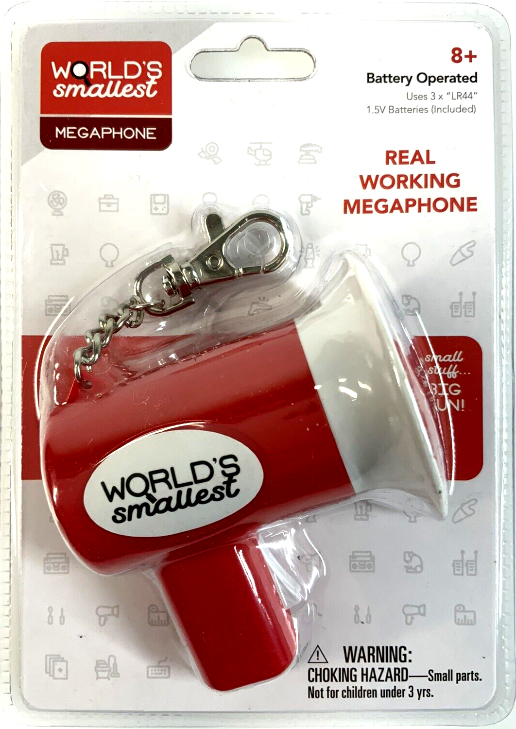 Worlds Smallest MEGAPHONE Tiny Toy Backpack/Zippe<wbr/>r Pull, Keychain
