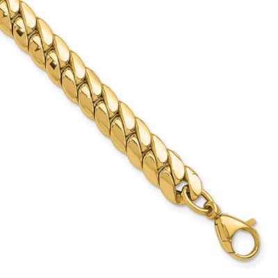 14 Karat Gelbgold poliertes Gliederarmband 7,5 Zoll 6,44 g Geschenk für Mutter