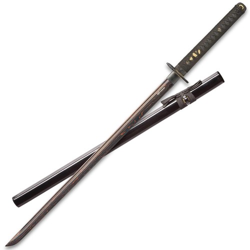40" Fire Damascus Full Tang Samurai Katana Sword Japanese Ninja with Sheath - Picture 8 of 8