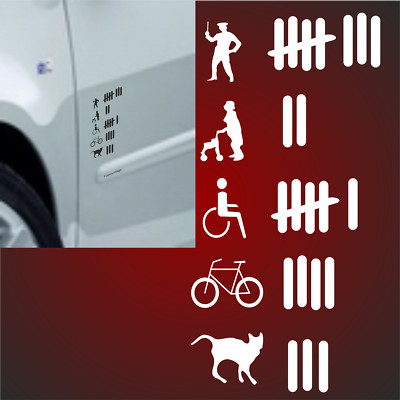 2 Abschußliste Trefferliste Aufkleber 22x11cm R/L Sticker Strichliste Tuning JDM