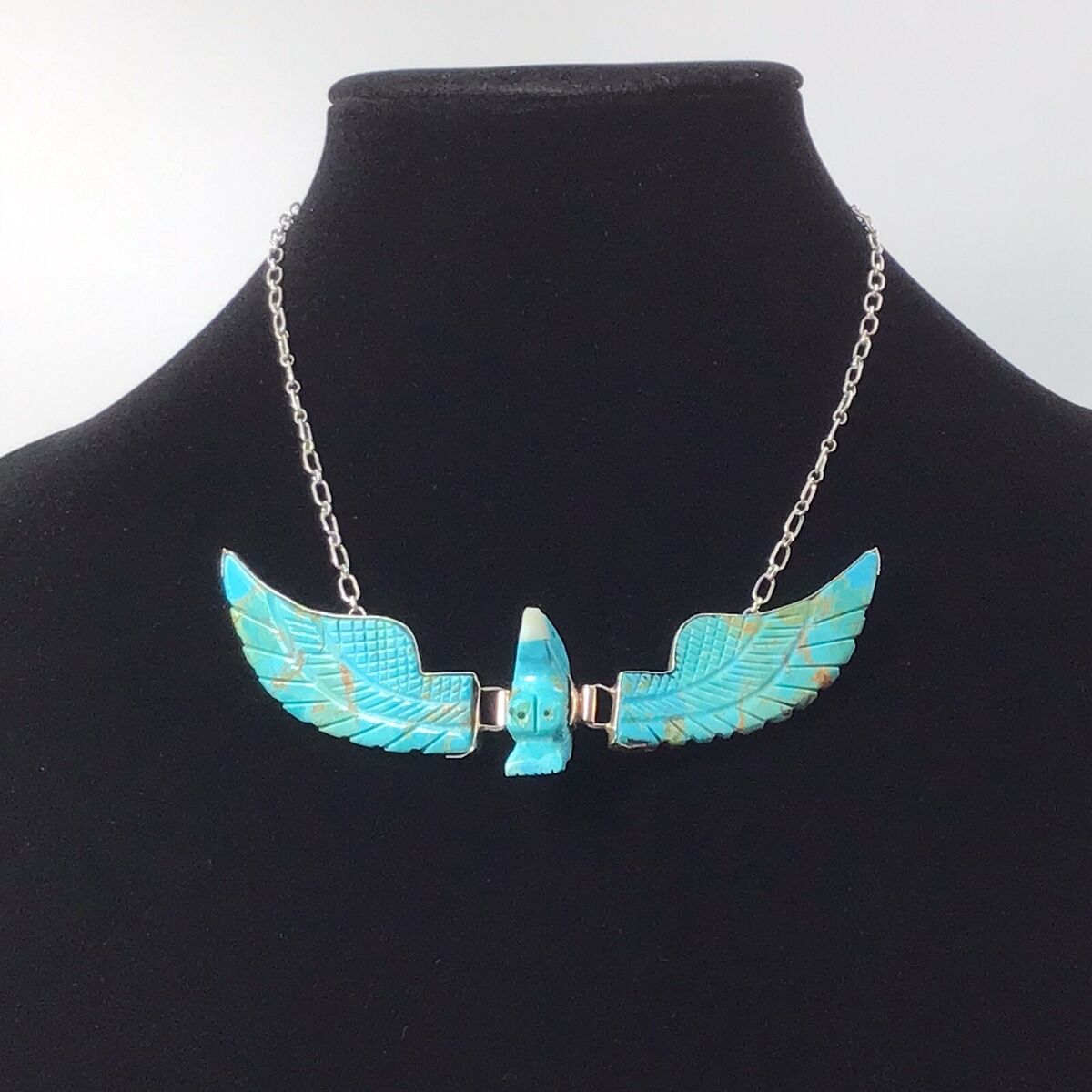 Marvelous Native American Navajo Hand Tooled Sterling Silver Turquoise Bead Wrap Around Necklace Marvelous Native American Navajo Hand Tooled Sterling Silver Turquoise Bead Wrap Around Necklace