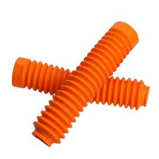 2x Orange Motorcycle Rubber Front Fork Cover Protector Gaiters Gators Boot Shock