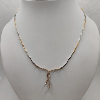 Semi-Rigid Necklace With Diamonds In 18K Gold
