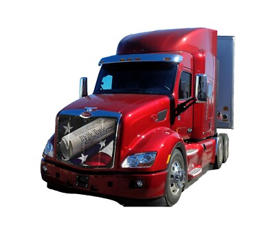 2012-2021 Peterbilt 579 Designer ''We The People'' Mesh Bug Screen *NO DRILL mount