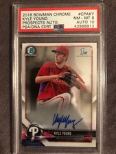 2018 Bowman Chrome 1st Kyle Young Prospect Auto PSA/DNA CERT. 8/10💎POP 1🔥