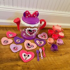 Disney Junior Minnie Mouse Play Food/Kitchen Teapot LOT Dishes Plates Utensils