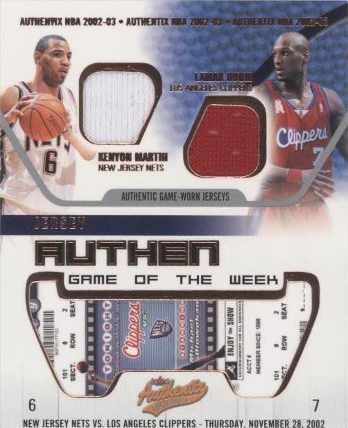 2002-03 Fleer Authentix - Lamar Odom/Kenyon Martin #KM-LO - 1 of 2