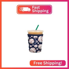 Sok It JavaSok Iced Coffee  Cold Soda Insulated Neoprene Cup Sleeve Baseball,