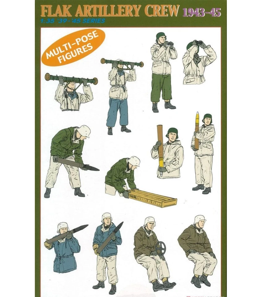 DRAGON 6275 1/35 German Flak Artillery Crew 1943-45 Assembly Model Kit - Image 2 of 4