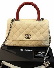 Rare! CHANEL Exotic Coco Handle Caviar CF Cla...