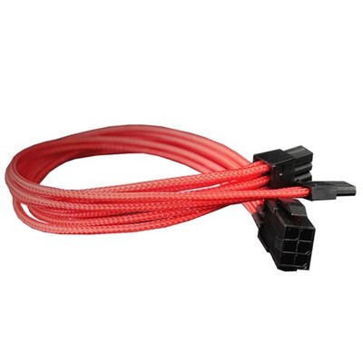 Nanoxia 900300023 PCI-E 6 -> 6+2-Pin Adapterkabel, 30 cm, Roter Einzelsleeve