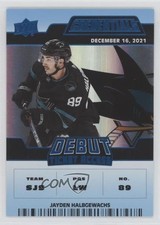 2022-23 Credentials Debut Ticket Access Blue 27/99 Jayden Halbgewachs #153 mq5