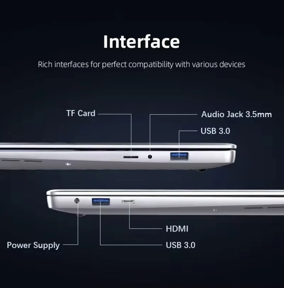 14.1 "Nuovo Computer Portatile Ultra Sottile Windows 11 Intel Core i7-7500U 2TB - Immagine 3 di 4