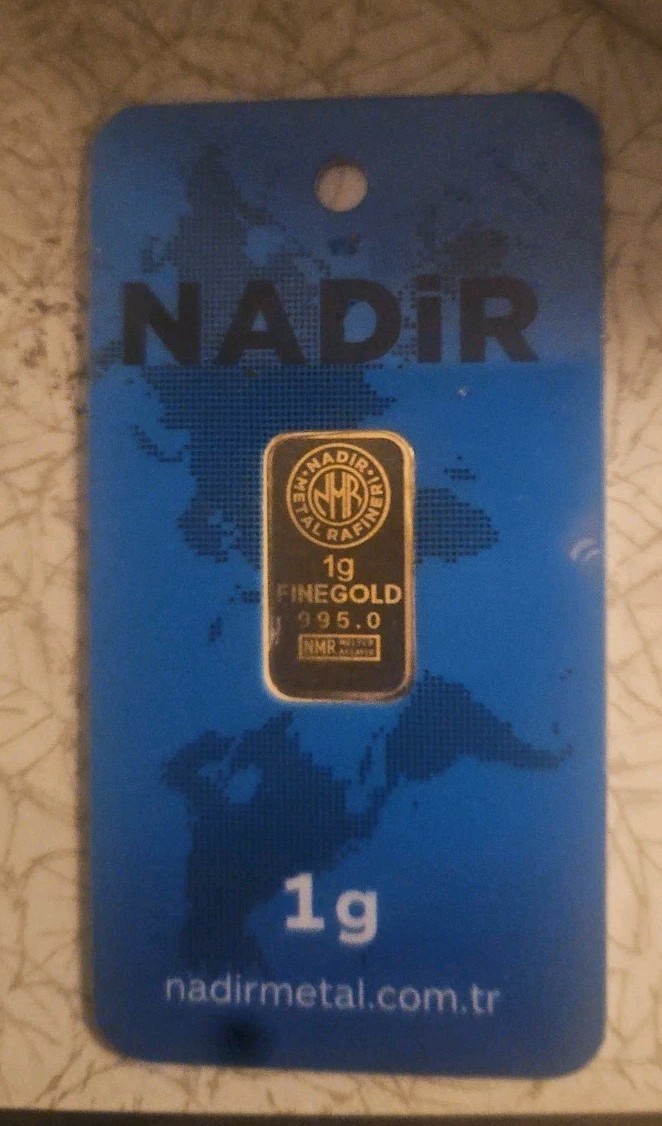 Nadir 1g Gold Bar Sealed TEP 995 Purity