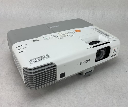 Epson H388A PowerLite 915W Projector 757 Lamp Hours No Remote - Yellow Display