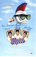 Tom Berenger Charlie Sheen Corbin Bernsen signed 11x17 Poster Major League PSA