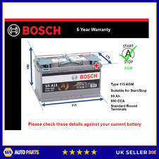 AGM Battery fits LAMBORGHINI HURACAN 5.2 2014 on Stop Start Bosch 115 AGM 800A