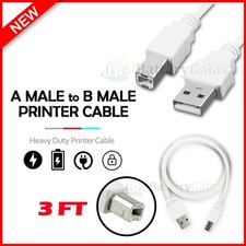 15Ft USB 2.0 High Speed Type A Male to Type B Male Printer Scanner Cable Cord Wt