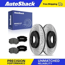 Front Drilled Slotted Brake Rotors Premium Ceramic Pads for Chevy Equinox