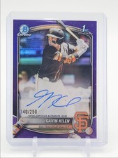 GAVIN KILEN 2025 BOWMAN CHROME DRAFT 1ST PURPLE BENT AUTO /250 Q1300