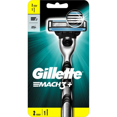 Starter Pack Rasoir Gillette MACH3+ avec 2 recharges de LAME Rasage HOMME Mach 3