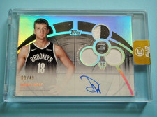 2025/26 Topps Three Danny Wolf On Card RC Auto Triple Patch #09/49