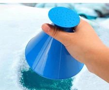 Magical Blue Car Windshield Ice Snow Remover Scraper Tool Round Funnel Cone 1pcs
