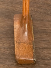 Antique Wood Shaft Slazenger Schenectady Style Wooden Brass Face Mallet Putter