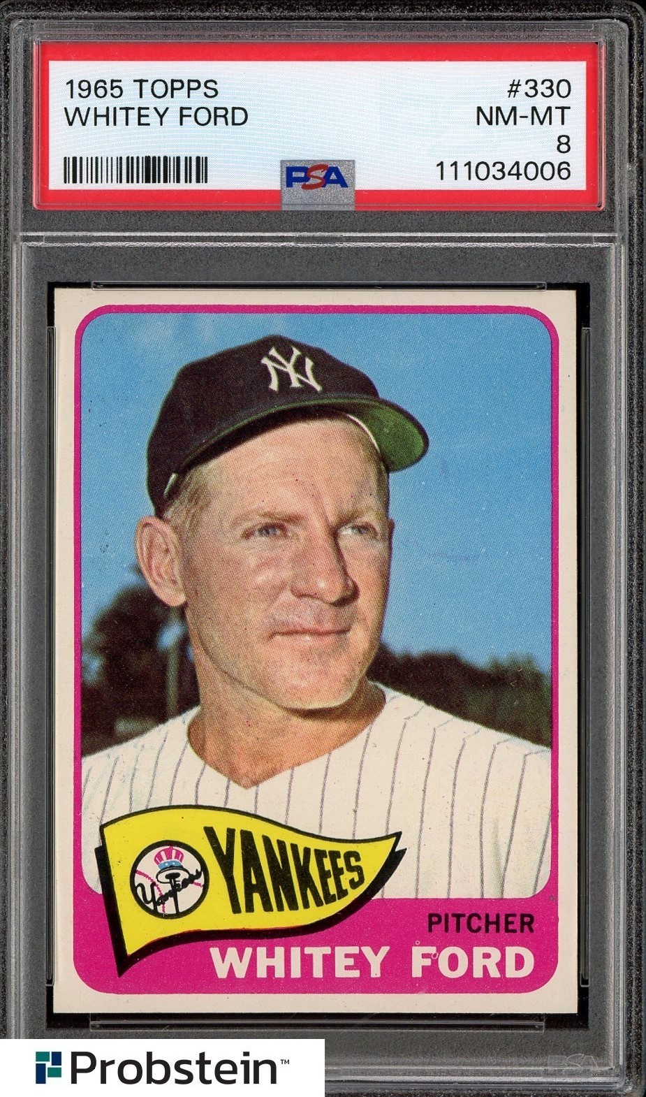 1965 Topps #330 Whitey Ford New York Yankees HOF PSA 8 NM-MT