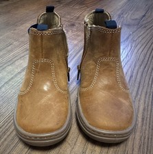 Infant Boys Size 6 John lewis Leather Zip Up Brown Tan Coloured Chelsea Boots