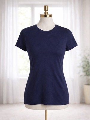 Coolibar Navy Blue Morada Everyday Short Sleeve T-shirt Tee UV Sun Protection L