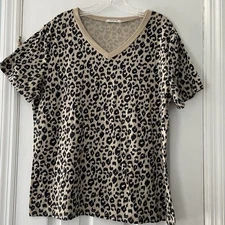 Blooming Jelly Women’s Size XL Leopard Cheetah Animal Print Top Shirt