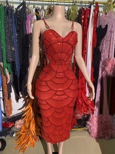 Beaded Red Dress For Prom