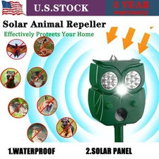 Solar-Powered Ultrasonic Animal Repellent with Motion Sensor, Deer Repellent