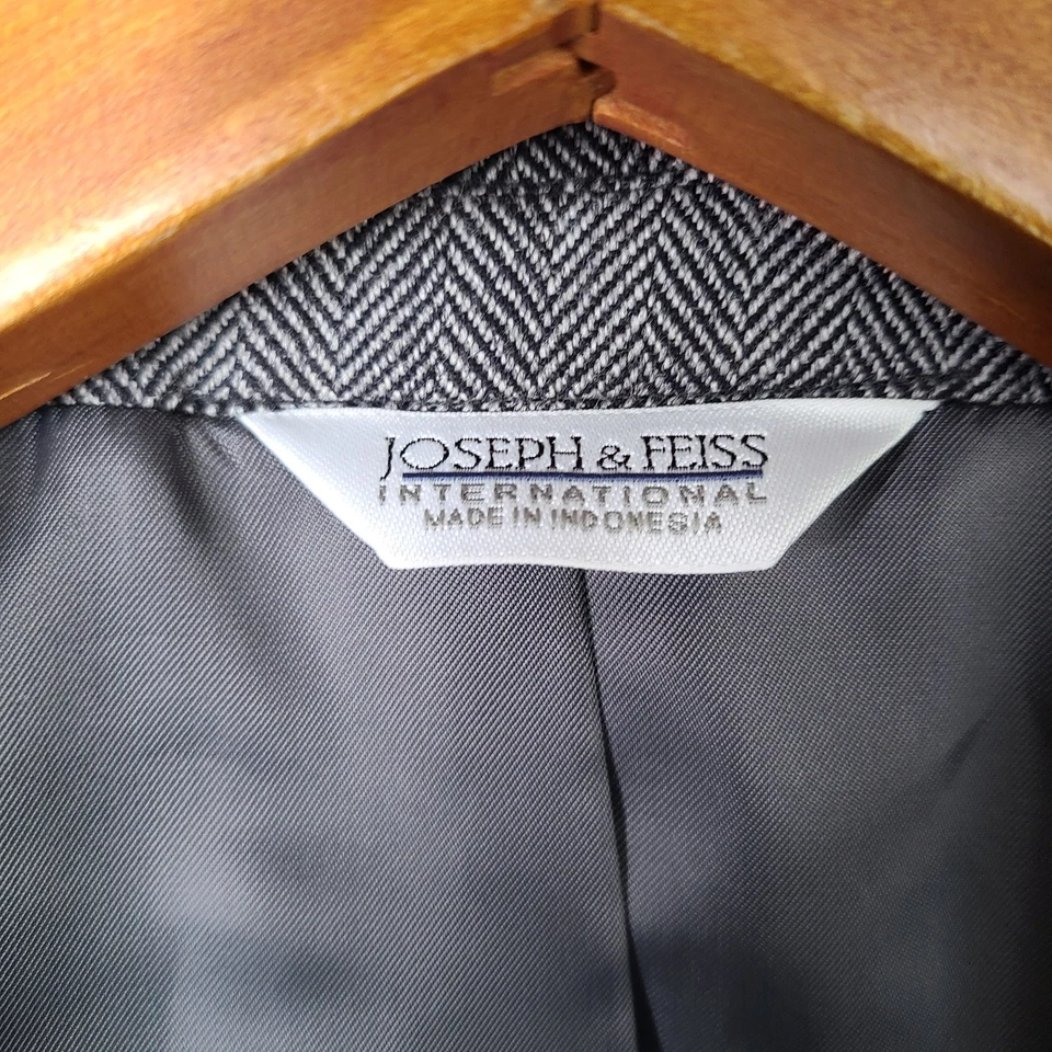 Chaqueta Joseph & Feiss Hombre 42R Gris Espiga Blazer Lana 2 Botones Chevron Abrigo Foto 4 de 4