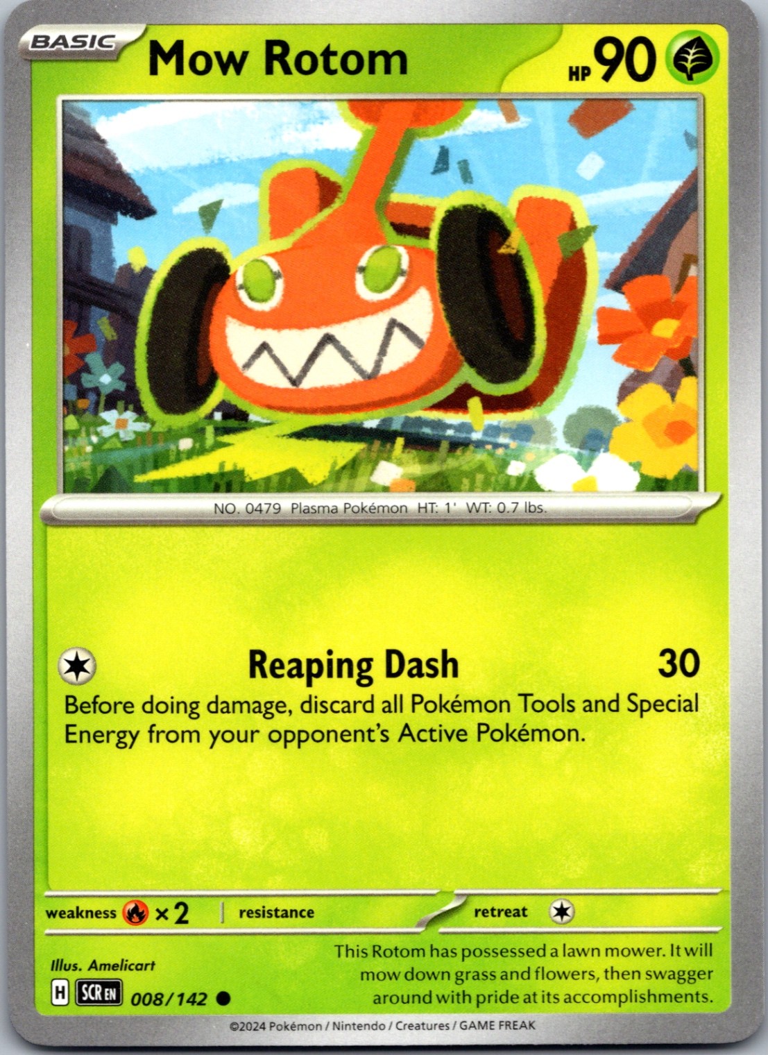 Mow Rotom Normal Common SV07: Stellar Crown 008/142 NM