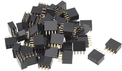 50Pcs 2.54mm Pitch 2x4 Pin Double Row Straight Connector Female Pin Header